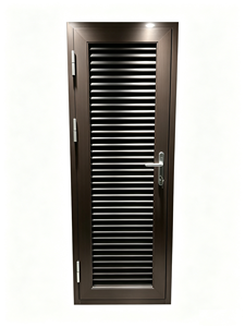 Fixed Aluminum Louver Door Dark Brown