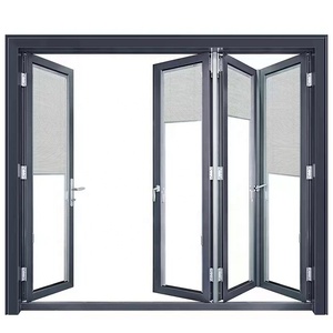 Soundproof Double Glazed Aluminum Foldable Glass Wall Patio Door Modern Waterproof Outdoor Entry Bedroom Balcony Porch Mall