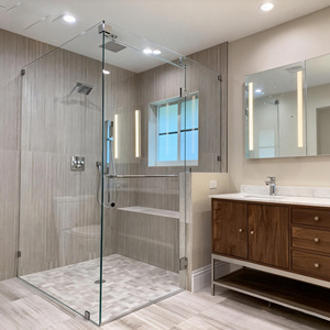 Half Partitioned Shower Room Narrow Frame Custom Aluminum Alloy Screen Waterproof Single-layer Tempered Glass Door