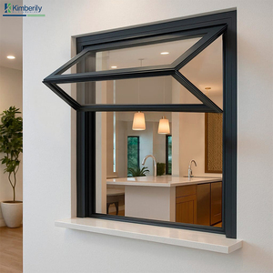 Modern Commercial Double Glazing Aluminum Alloy Heat Insulation Horizontal Folding Sliding Bifold Windows