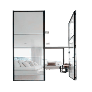 Black Metal Aluminium Material Modern Patio Interior Glass Crittall Double Swing Sliding Folding Sound