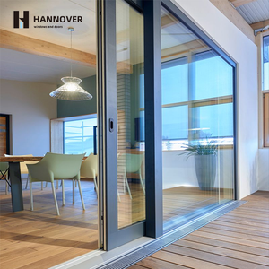 Panoramic Aluminum Lift and Slide Door Heavy Duty Double Glazed Sliding Glass Doors with Slim Frame for Luxury Villa Project