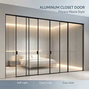 Modern Minimalist Custom Silent Track Waterproof 5 Year Warranty 6063-T5 Aluminum Alloy Triple Action Sliding Door For Balcony
