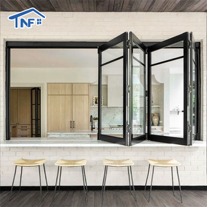 NF Modern Horizontal Folding Bifold Windows Aluminum Alloy For Canada & USA Markets Customized Size Powder Coated Villa Use