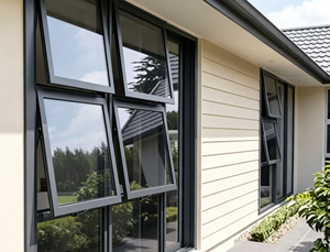 Luxury Aluminum Alloy Awning Window Triple Glazed Impact Resistant