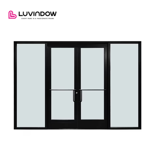 Customizable Aluminum Commercial Door Modern Glass Wall Exterior Entrance Door