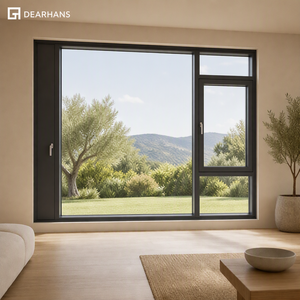 Hotel & Office Used Aluminium Casement Window with Left Side Micro Ventilation System, Sound Insulation, Easy Opening