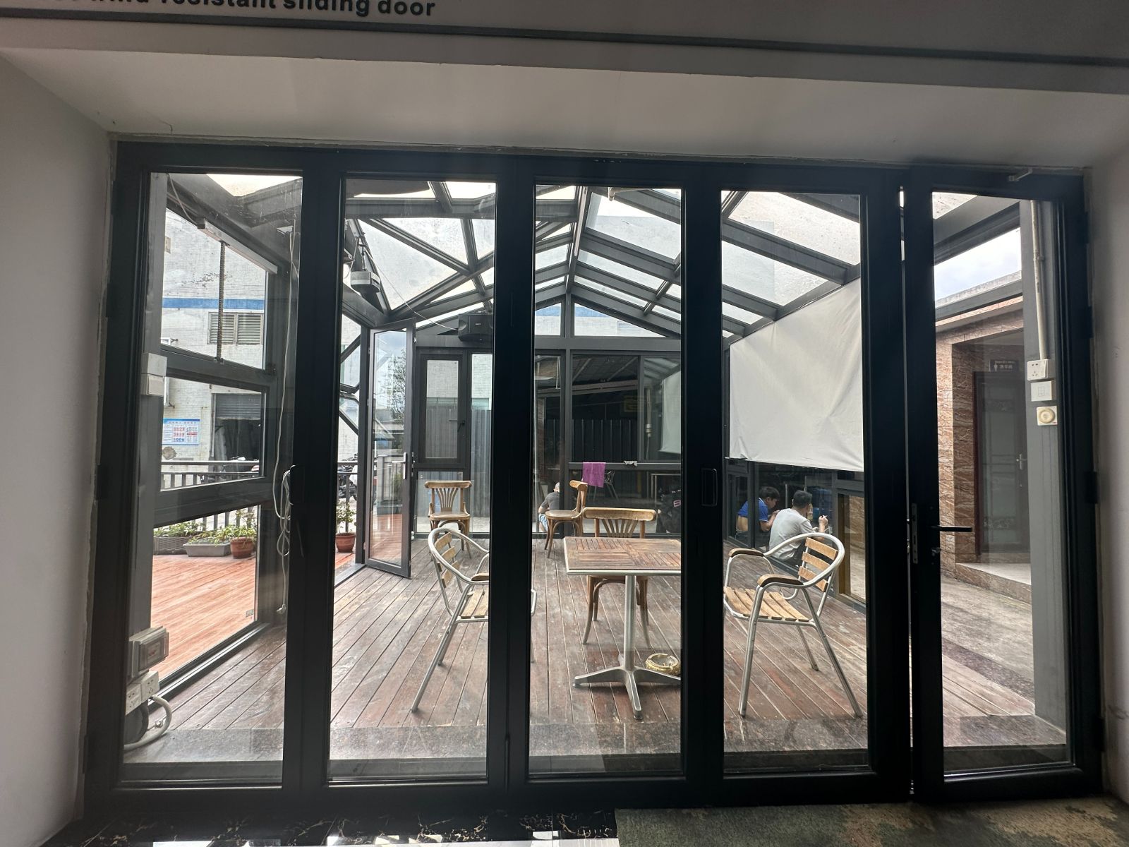 Narrow frame aluminum door for modern interiors