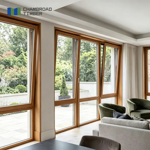 CHAMBROAD Aluminum Clad Wood Windows Awning Opening Triple Glazed Insulated Glass Weatherproof Large View for Apartment