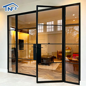 NFRC AS2047 Thermal Break Casement Door Custom Color Double Glazed Swing French Doors