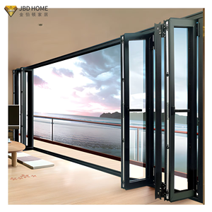 NFRC AS2047 Bi-fold Doors Seaside Hotel Hurricane Proof Outdoor Folding Doors