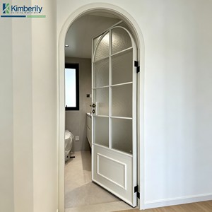 Flat Single Swing Door Aluminum Alloy Casement Style Arched Opening