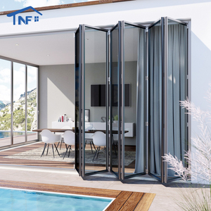 Custom NF Aluminium Folding NFRC Thermal Break Double Low-e Glass Exterior Patio Bi-fold Doors