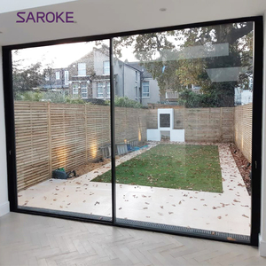 Multi Tracks Large Glass Thermal Break Villa Patio Hurricane Proof Aluminum Balcony Sliding Doors for Exterior Use