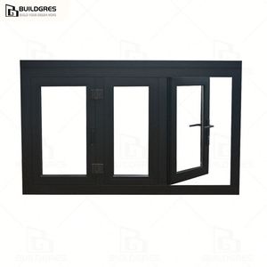 Buildgres Modern Design Aluminium Stacking Folding WindowsThermal Insulation Soundproof Features Large Opening Bifold Glass Door