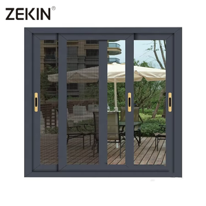 ZEKIN Sliding Windows Weatherproof Multi-Chamber Gliding Aluminum Frame Safety Glass Window Office Complex Ventilation System