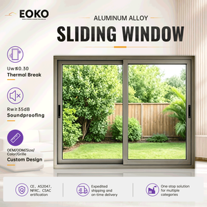 EOKO Energy Efficient Glass Sliding Windows NFRC Certified Thermal Break Aluminum Sliding Window