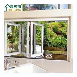 Lukliving Hurricane Proof Folding Window Low Price Aluminum Horizontal Folding Window