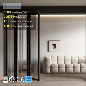 Modern Exterior Aluminum Folding Door Soundproof Slim Frame