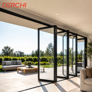 Aluminum Patio Folding Doors Modern Bi-Fold Glass Door System For Outdoor Living