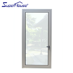 Superhouse Simple Design For Bathroom Kitchen Tempered Glass Patio Casement Swing Door White Aluminium Hinged Door