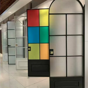 Arch Aluminum Casement Double Door Flush Glass System