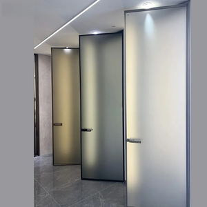 Breathable Modern Manual Aluminum Bathroom Door Half-Glass Ventilation Grille
