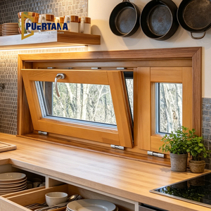 Wood Aluminum Passive House Windows and Doors Clad Wood Hopper Window