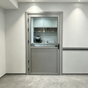 Factory Custom Half Glass Half Panel Aluminum Alloy Swing Door
