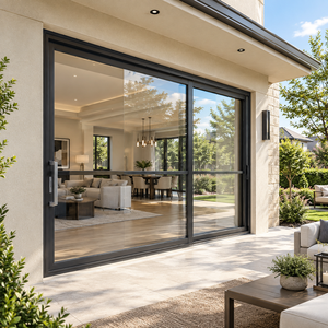 Hihaus High-End Aluminum Sliding Door Double Tempered Sliding Screen Door for House Villa