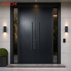 Double Front Entry Door Aluminum Exterior Security Door