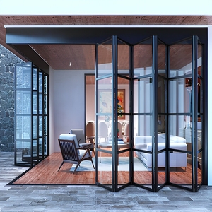 NFRC AS2047 Heavy Duty Aluminum Folding Patio Doors For Villa Accordion Glass