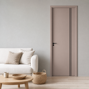 Modern Aluminum Interior Door Wood Grain Finish