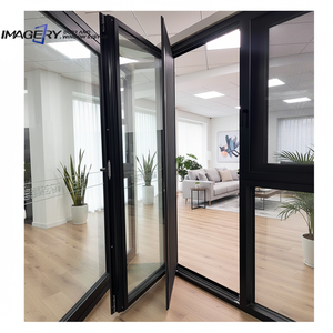 Wholesale Modern Aluminium Glass Double Swing Doors Design Tempered Glass Soundproof Door For Home Houses Business