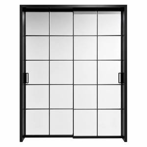 Crittall Style Sliding Glass Door with Grid Panels