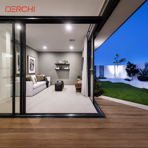 DERCHI Supplier Interior Patio Double Glazed Slim Aluminium Frame Door Exterior Balcony Lift Sliding Glass Doors System