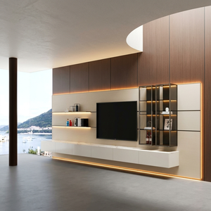 Modern Slim Aluminum Wood Interior Door