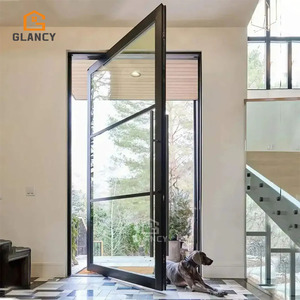 Customized Size Modern Pivot Doors Aluminium External Glass Door