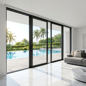 Deyu Ultra-narrow Modern Soundproof Sliding Door Nylon Screen Netting Aluminum Alloy Glass