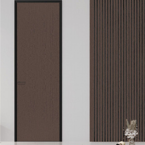 Slim Black Frame Aluminum Wood Interior Door Aluminum Honeycomb Core