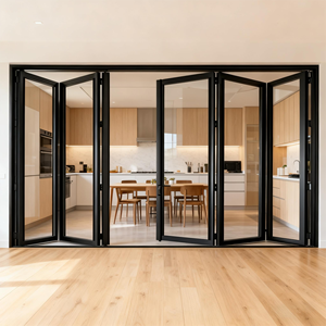 Folding Accordion Door for Patio Interior Exterior Space Saving Modern Design Aluminum Alloy Material Frame Aluminum Alloy