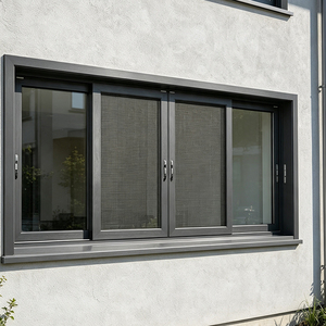 2 Track Aluminium Sliding Window with Fly Screen Double Glazed