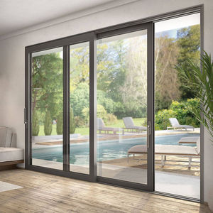 Exterior Conceal Stacking Sliding Patio Door Large Double Tempered Aluminumdoor Hidden Glass Pocket Slide Doors Inside