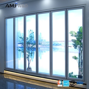 Customized Home Office Slim Frame Concertina Door Insulation Glass Folding Aluminum Bifold Doors