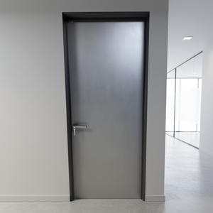 Modern Interior Aluminum Alloy Finished Bathroom Slab Door Frosted Glass Waterproof Vertical Hinged Toilet Doors Total Solution