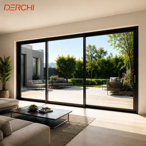 Residential House Commercial Heavy Duty Thermal Break Automatic Sliding Door Aluminum Patio Glass Door