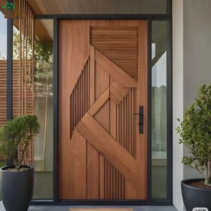 3D Wood Grain Aluminum Security Door, Dutch Style Exterior Entry Door for Apartment and Residential Projects