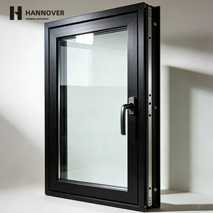 Slim Frame Aluminum Casement Window Stainless Steel Double Glass Thermal Break