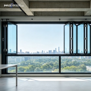 Modern Aluminum Folding Window Double Glazed Glass Soundproof Bifold Opening