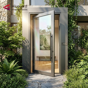 Modern Minimalist Thermal Break Aluminum Grille Pivot Door